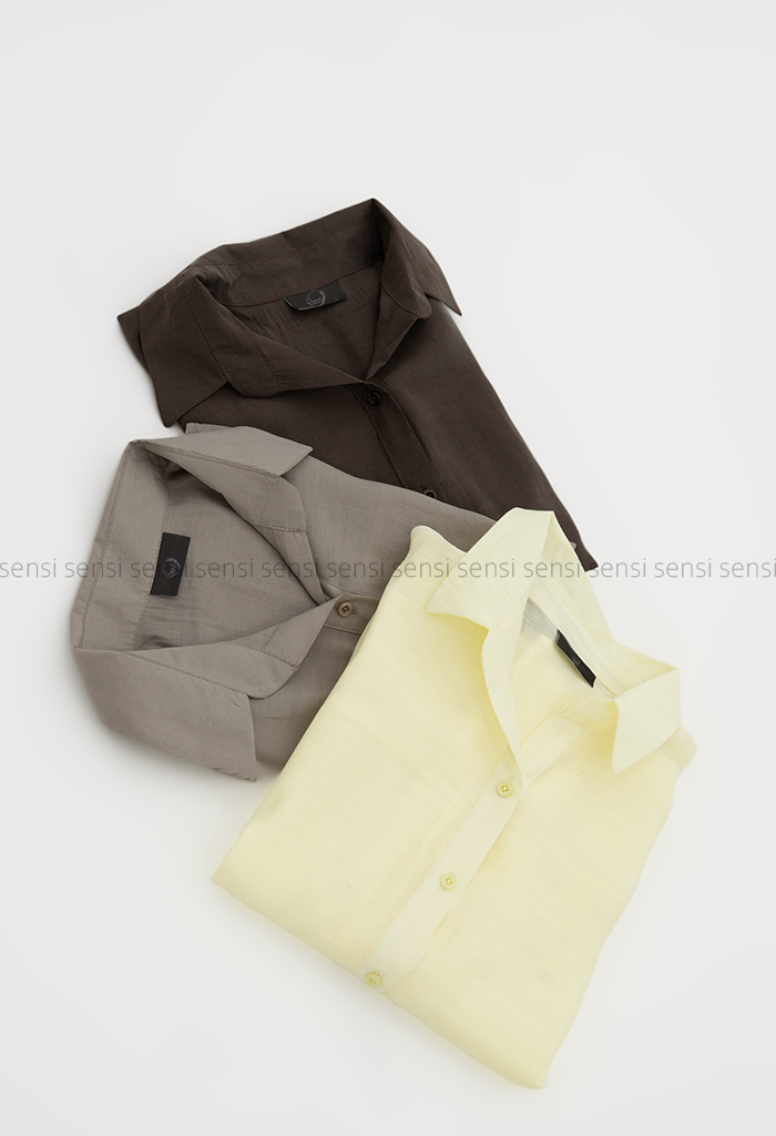 شومیز شیشه ای آستین چاک کد1005597